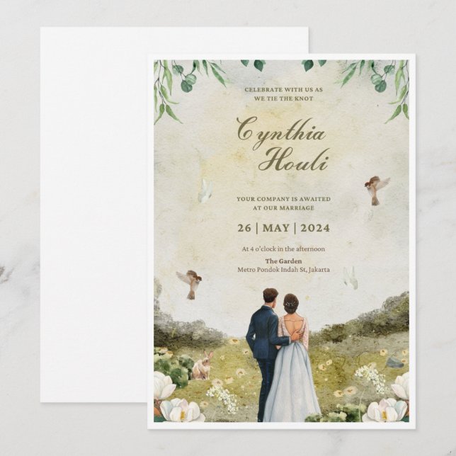 Convites de Casamento 💍 – Elegantes e Personalizá (Frente/Verso)