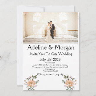 Convites de casamento elegantes e personalizáveis