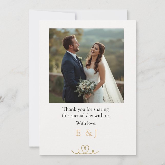 Convites de Casamento Elegantes Minimalistas e Mod (Verso)