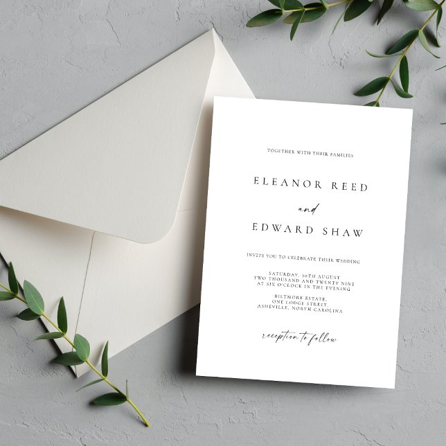 Convites de Casamento Elegantes Minimalistas Moder (Criador carregado)