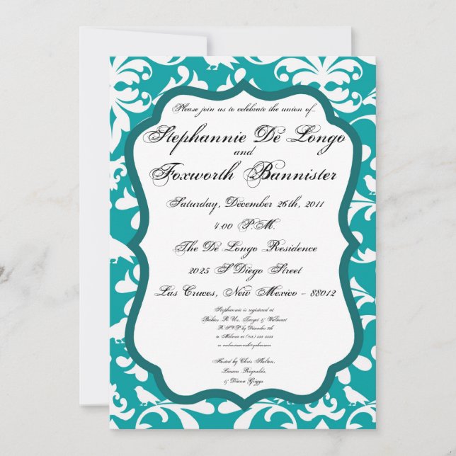 Convites de casamento elegantes para Rico de renda (Frente)