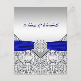 Convites de Casamento Elegantes Prata e Azul Real