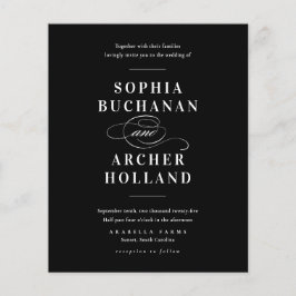Convites de Casamento Elegantes Preto e Branco den