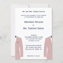 Convites de casamento Elegantes, Rosa E Gay Azul