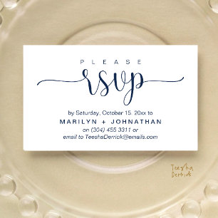 Convites de Casamento Elegantes RSVP via Telefone 
