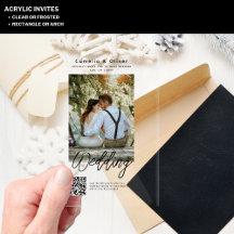 Convites de Casamento em ACRÍLICO com Código Qr RS