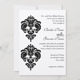 Convites de Casamento em Damasco Preto