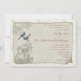 Convites de Casamento em Damask Teal de Família
