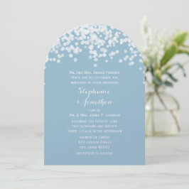 Convites de Casamento em Pó de Confetes Azul Claro