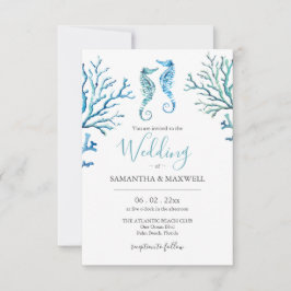 Convites De Casamento Em Um Cavalo De Praia De Orç