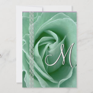 Convites de Casamento em Verde MINT Rosa e Renda