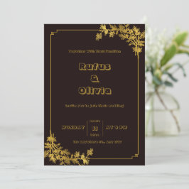 Convites de Casamento Estético Laranja e Vermelho