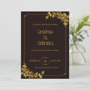 Convites de Casamento Estético Laranja e Vermelho 
