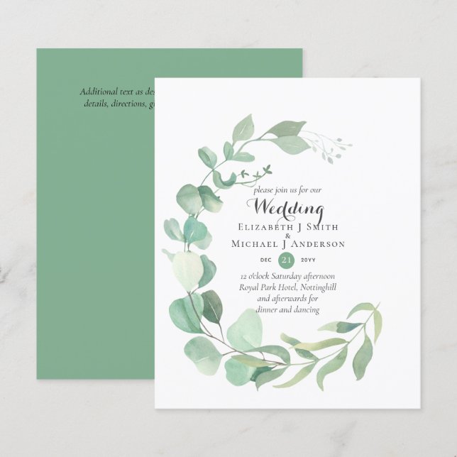 Convites de casamento Eucalyptus de Greenerescênci (Frente/Verso)