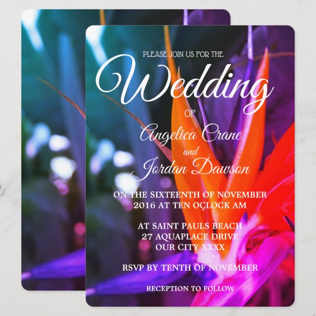 Convites de Casamento Fabulosos do Pássaro do Para (Frente/Verso)