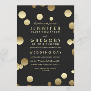 Convites De Casamento Faux Gold Foil Confetti