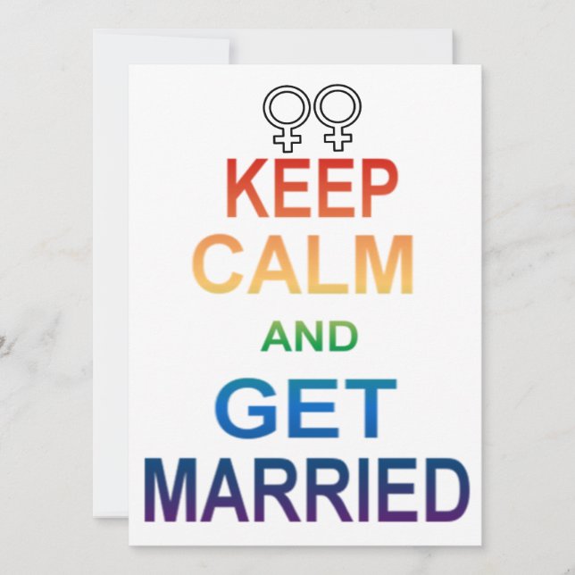 Convites de casamento - Fique calma e case (Frente)