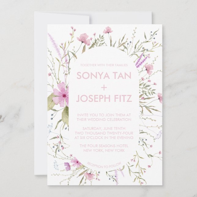 Convites de Casamento Florais (Frente)