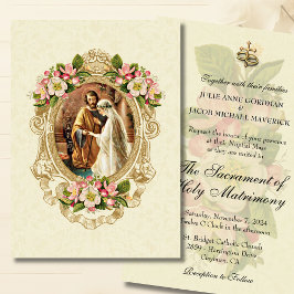 Convites de Casamento Florais Católicos Tradiciona