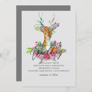 Convites de casamento Florais de Boho Woodland Dee