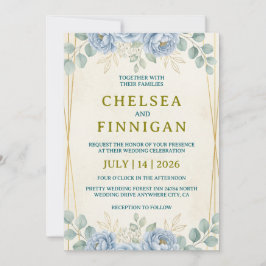 convites de casamento florais elegantes vintage tr