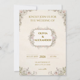 Convites de Casamento Florais Flores quentes