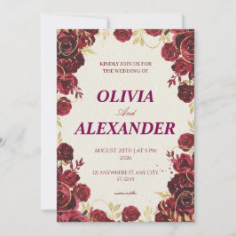 Convites de Casamento Florais Luxo Sombrio