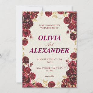 Convites de Casamento Florais Luxo Sombrio