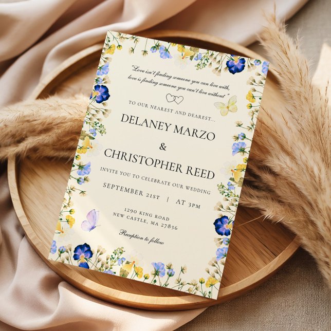 Convites de Casamento Florais Macios e Coloridos (Criador carregado)