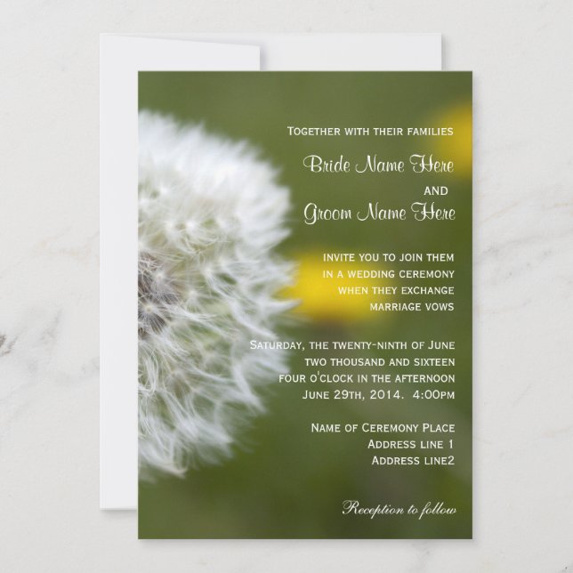 Convites de casamento florais para primavera, verã (Frente)