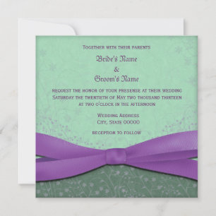 Convites de Casamento Florais Roxo e Verde