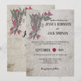 Convites de Casamento Florais Selvagens Australian