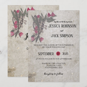 Convites de Casamento Florais Selvagens Australian