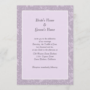 Convites de Casamento Florais Simples de Lavanda