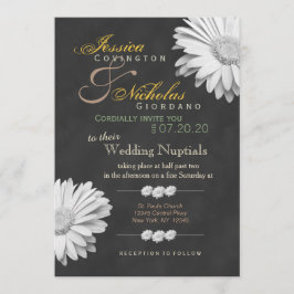 Convites de casamento Florais Vintage Chalkboard G
