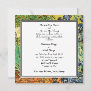 Convites de casamento florais vintage Van Gogh, Ír