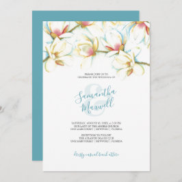 Convites De Casamento Floral De Branco De Aquarela