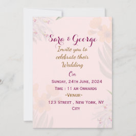 Convites De Casamento Floral Elegante