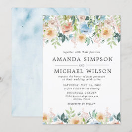 Convites De Casamento Floral Elegante Do Pastel Ga