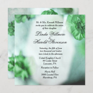 Convites De Casamento Floral Misty Green