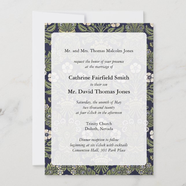 Convites de Casamento Floral Real (Frente)