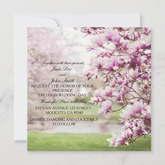 Convites De Casamento Floral Springtime (Frente)