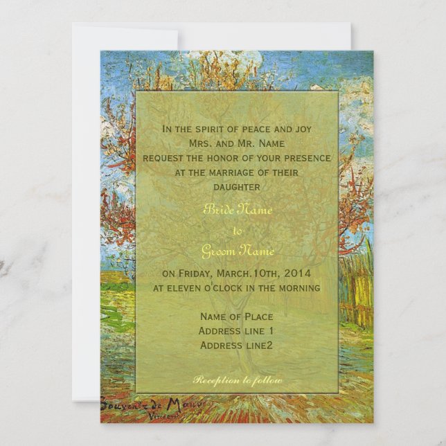 Convites de casamento floral Vintage (Frente)