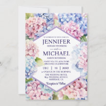 Convites de Casamento Flores de Hortênsias da Prim