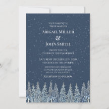 Convites de Casamento Floresta de Inverno Rústico