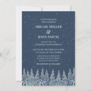 Convites de Casamento Floresta de Inverno Rústico 