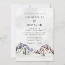 Convites de Casamento Floresta de Montanha de Inve