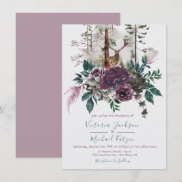 Convites de Casamento Florestal Woodland Watercolo