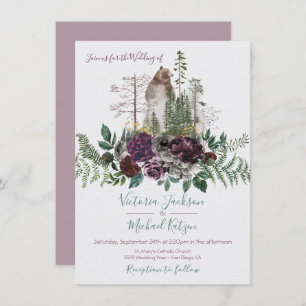 Convites de Casamento Florestal Woodland Watercolo