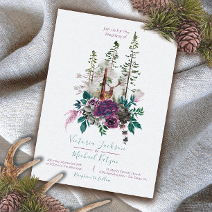 Convites de Casamento Florestal Woodland Watercolo